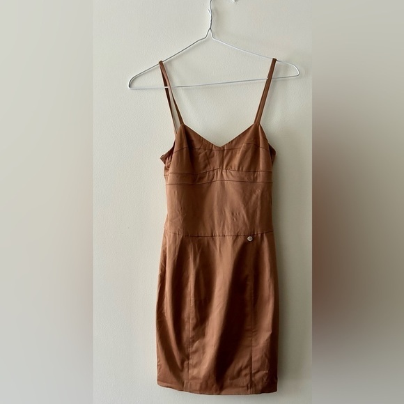 LIU Jo Milano brown mini dress size 40- M corset back zipper bustier - Picture 6 of 16